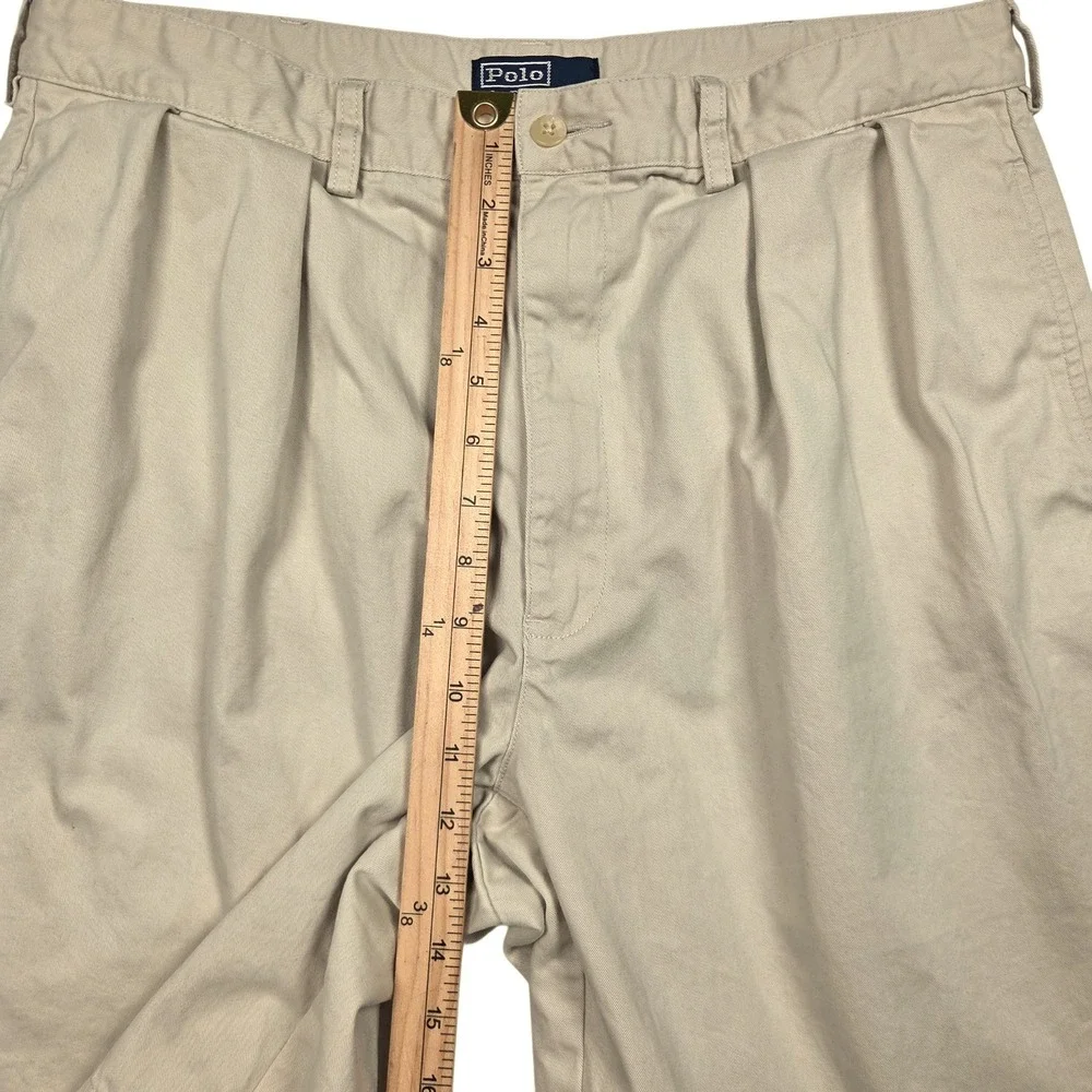 Vintage 90s Polo Ralph Lauren Tyler Pleated Chino Shorts Mens 36 (FITS 34
